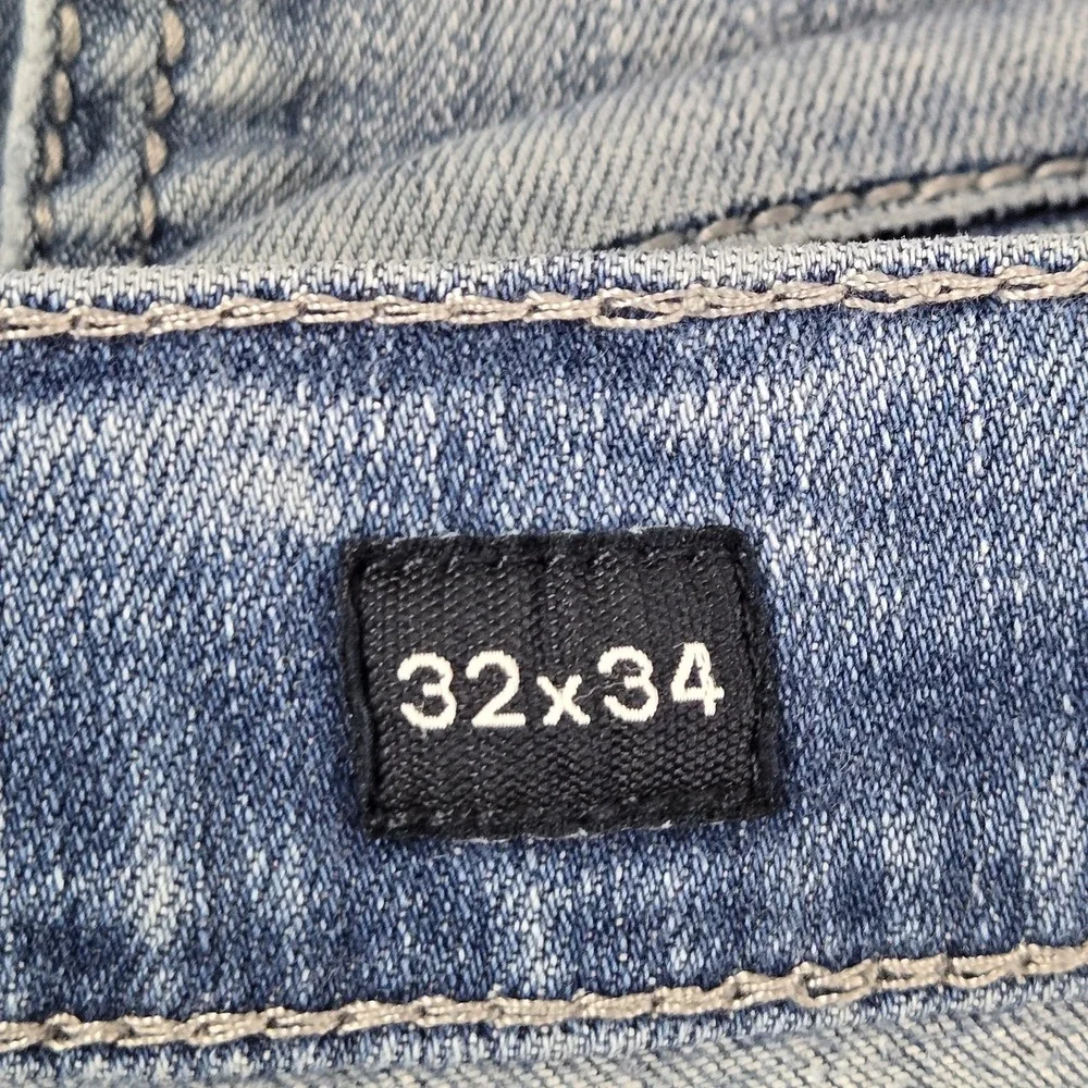 BKE Men Jeans 32X34 Light Blue Denim Straight Jake Distressed 31